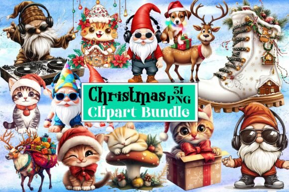 Beautiful Christmas Clipart Bundle for Illustrations