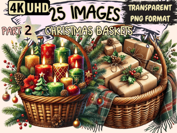 Christmas Baskets Clipart P2: A Designer’s Review for Seasonal Illustrations