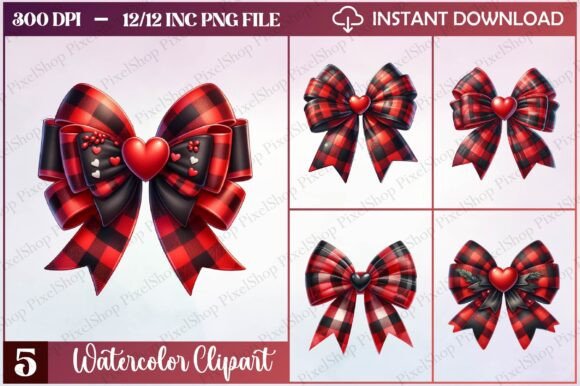 Christmas Bow with Heart Clipart Review for Illustrations