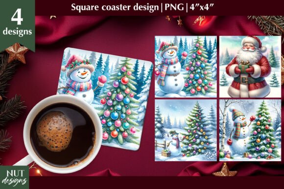 Christmas Coaster with Snowman PNG: A Review for Modern Illustrations