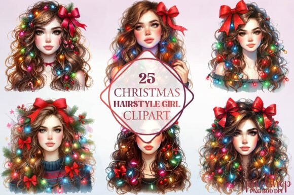 Christmas Hairstyle Girl Clipart: A Designer’s Review for Seasonal Illustrations
