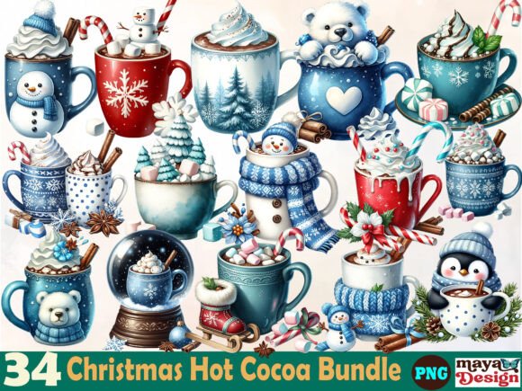 Christmas Hot Chocolate Clipart Bundle Review