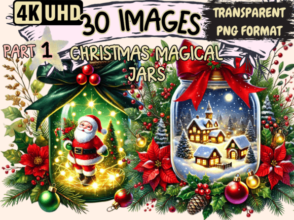 Christmas Magical Jars Clipart P1 Illustrations Review