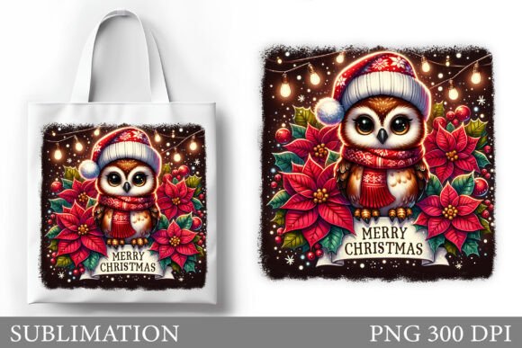 Christmas Owl Tote Bag Sublimation Illustrations Review