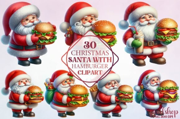 Christmas Santa with Hamburger Clipart: A Designer’s Review for Brand Identity and Illustrations