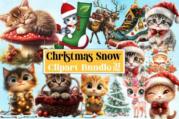Christmas Snow Clipart Bundle for Illustrations