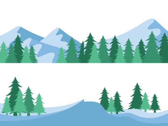 Christmas Tree Snowy Mountain Background Review