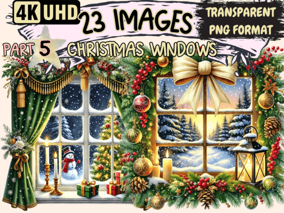 Christmas Windows Clipart P5 Review for Illustrations