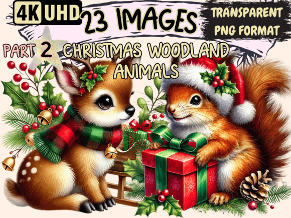 Christmas Woodland Animals Clipart P2 Review for Branding