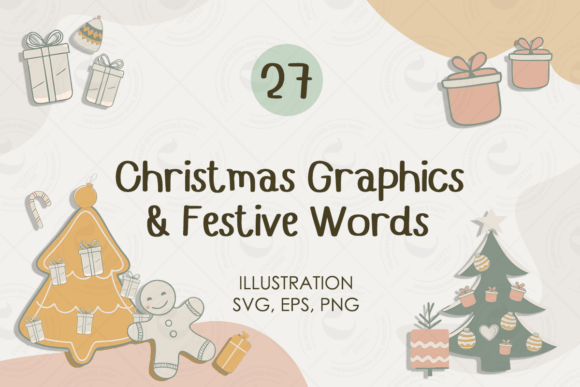 Cozy Pastel Christmas Elements Pack for Creative Illustrations