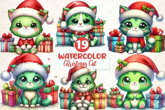 Cute Green Christmas Cat Sublimation: A Review for Illustrations and Digital Sellers