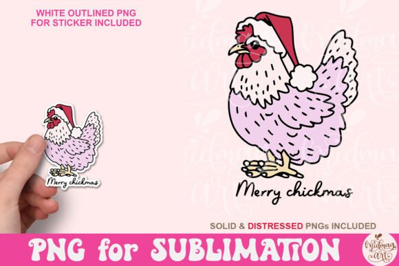 Merry Chickmas Png, Christmas Chicken Illustrations