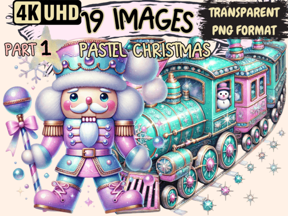 Pastel Christmas Clipart P1: Editorial Review for Modern Illustrations