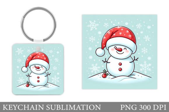 Snowman Keychain. Christmas Keychain