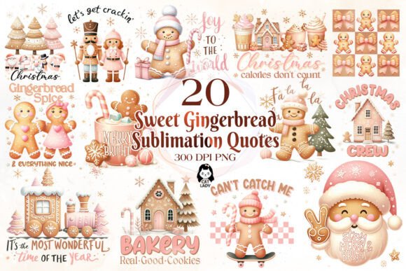 Sweet Christmas Gingerbread Man Quotes for Illustrations