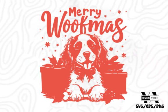 Vintage Christmas SVG, Dog Illustrations for Crafters