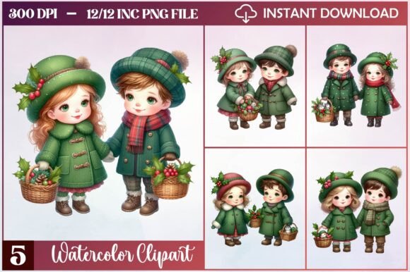 Watercolor Christmas Children Clipart: A Designer’s Review for Seasonal Illustrations
