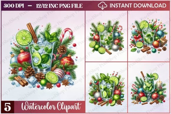 Watercolor Christmas Cocktail Clipart: A Designer’s Review for Content Creators