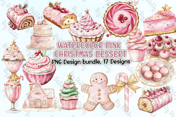 Watercolor Pink Christmas Dessert: A Review for Crafters and Illustrations